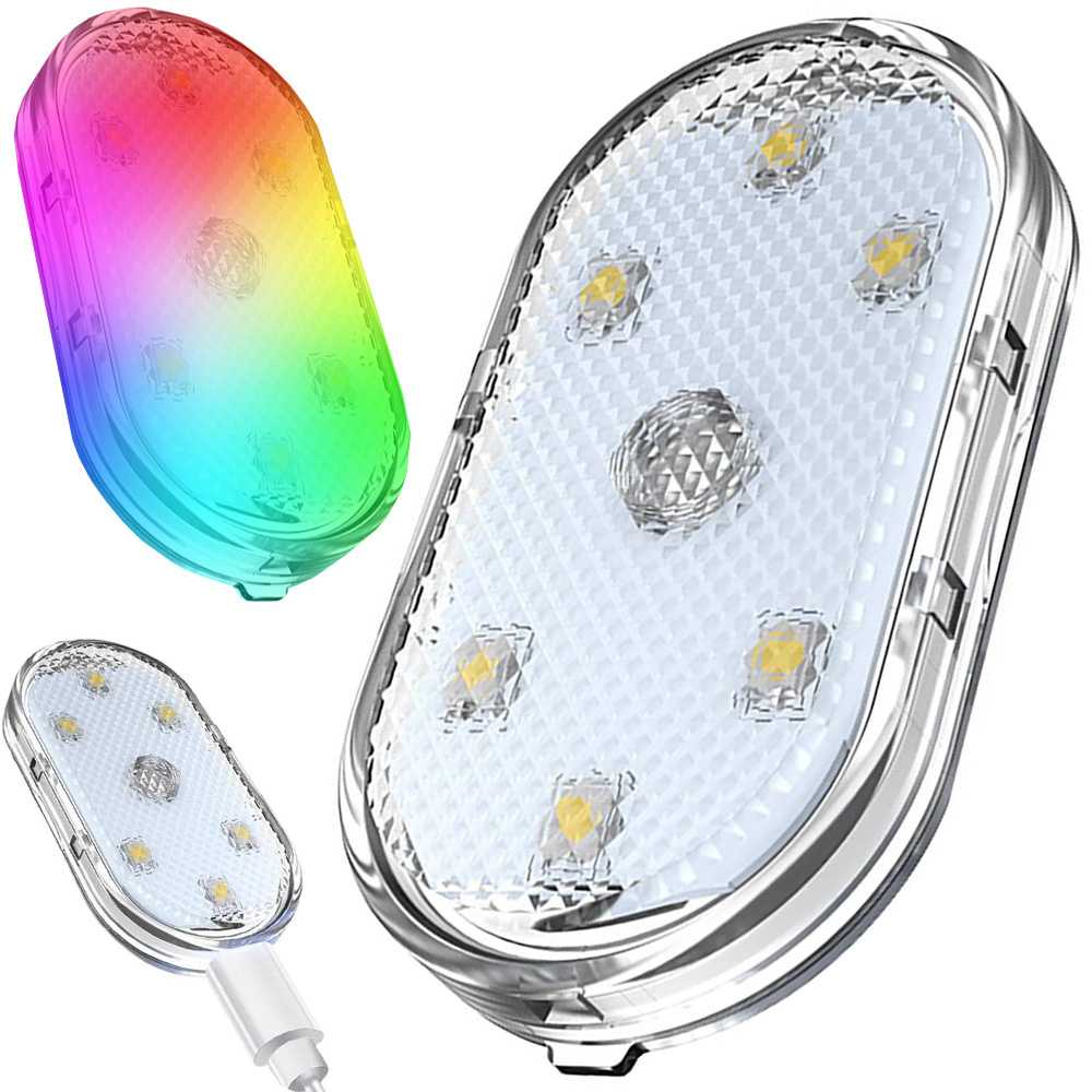 RGB LED Automobilio Interjero Šviesa 6 LED Bevielė Pridėtina