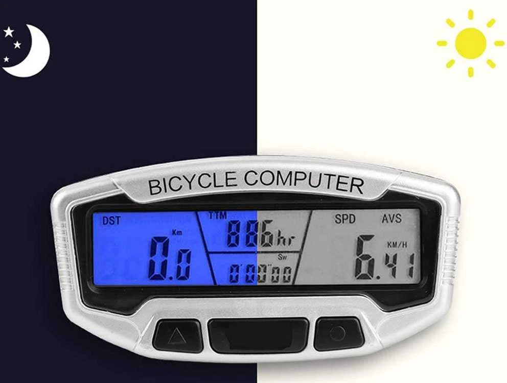 Atsparus vandeniui LCD dviračio skaitiklis 28 funkcijos