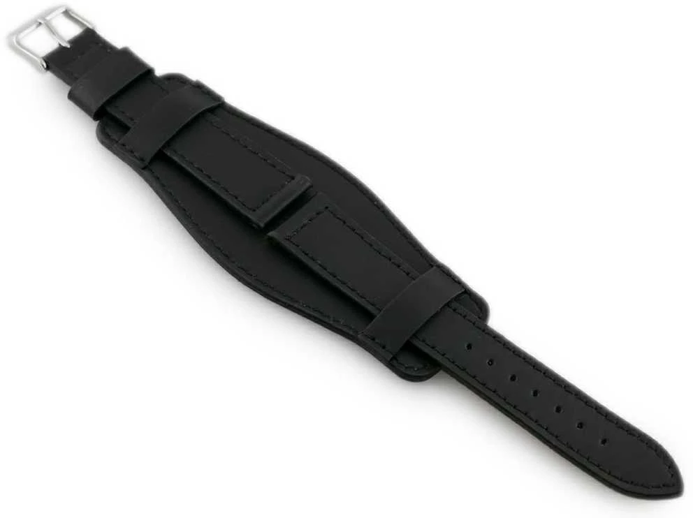 Odinis laikrodžio dirželis „Pacific W85“ – juodas, su poveržle – 22 mm