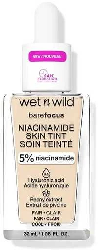 Wet n Wild Bare Focus Niacinamido odos atspalvio makiažas
