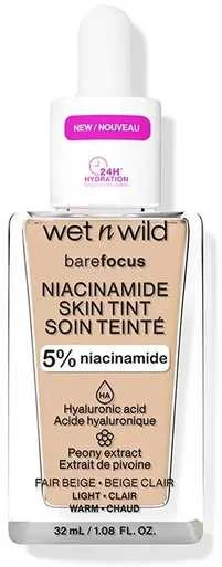 Wet n Wild Bare Focus Niacinamido odos atspalvio makiažas