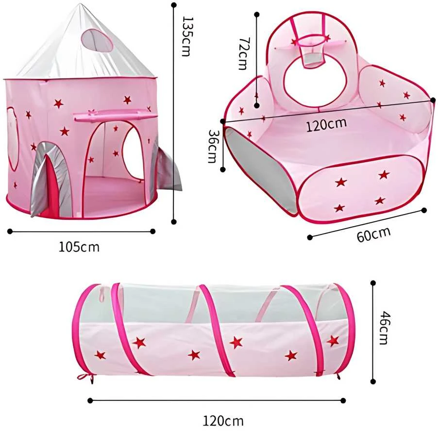 Woopie 3-in-1 žaidimų komplektas Pilies palapinė XXL
