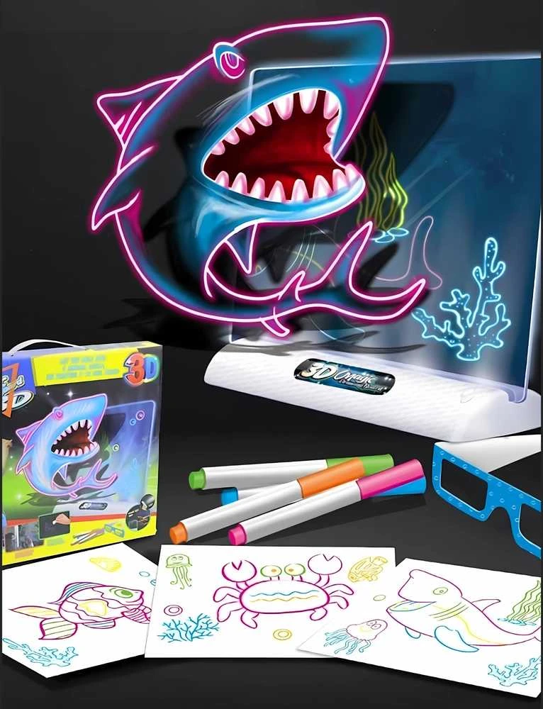 WOOPIE 3D Piešimo Lentelė su LED Apšvietimu