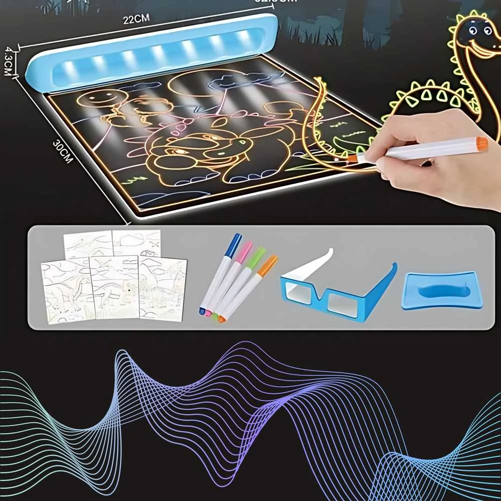 WOOPIE 3D Piešimo Lentelė su LED Apšvietimu