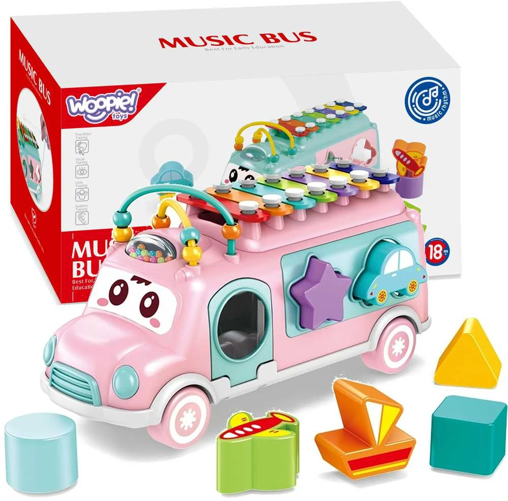 Woopie Baby Woopie Muzikinis Automobilis Su Sorteriu Ir Xylophone Rožinis