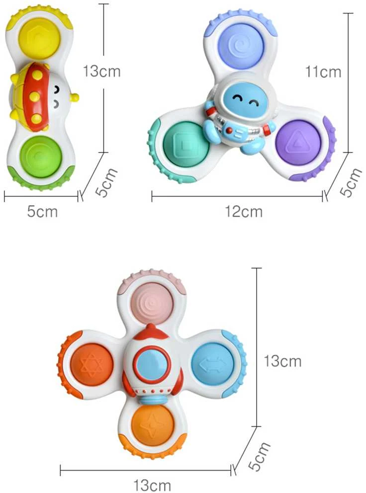 Woopie Baby WOOPIE Spin liguinė, raketa, svetimkūnis, UFO 3 vnt.