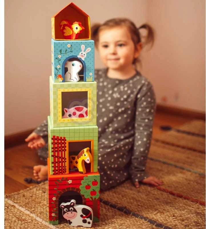 WOOPIE Žaislas Układanka Kostki 10 el. su Figūrėlėmis