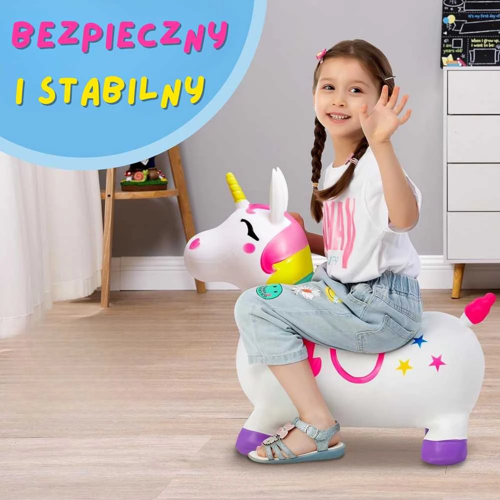 WOOPIE guminis šokliukas vienaragis baltas