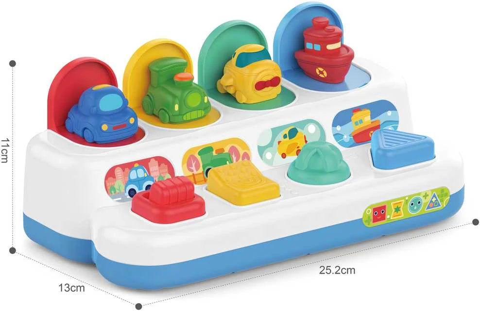 Edukacinis interaktyvus žaislas Iššokantys transporto žaisliukai WOOPIE BABY