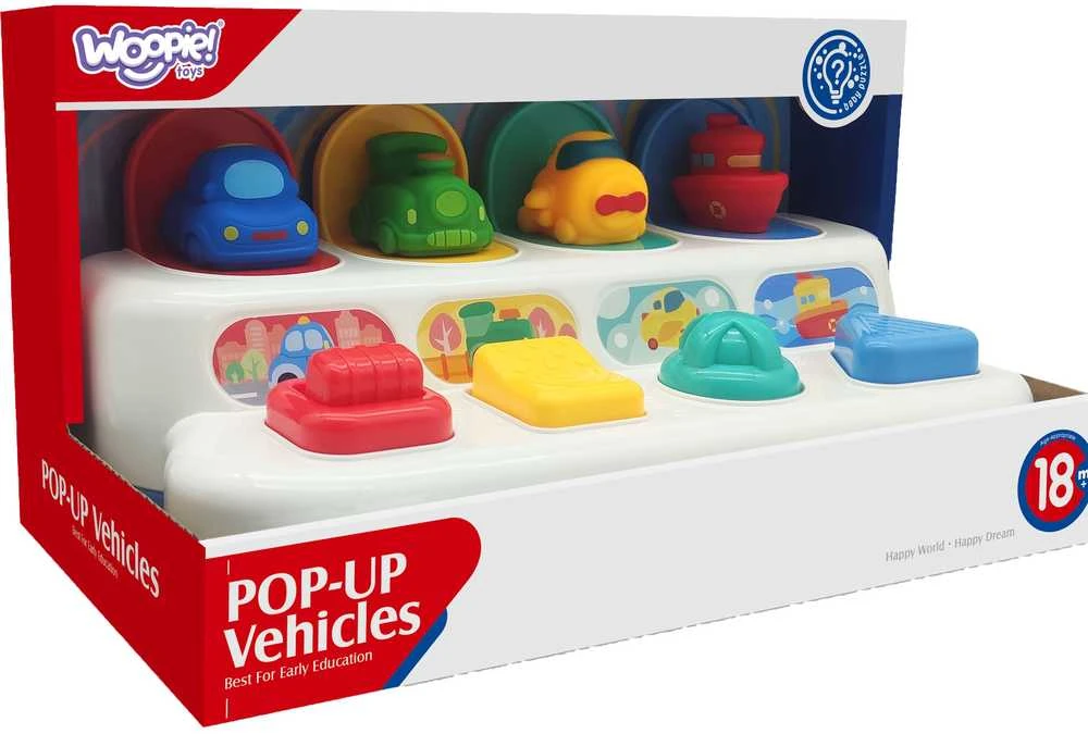 Edukacinis interaktyvus žaislas Iššokantys transporto žaisliukai WOOPIE BABY