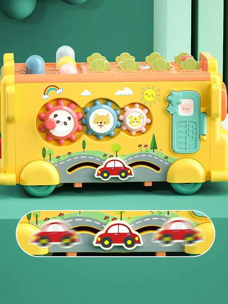 Woopie Baby WOOPIE Interaktyvus Edukacinis Autobusėlis 6w1 Młoteczek Cymbałki +18m