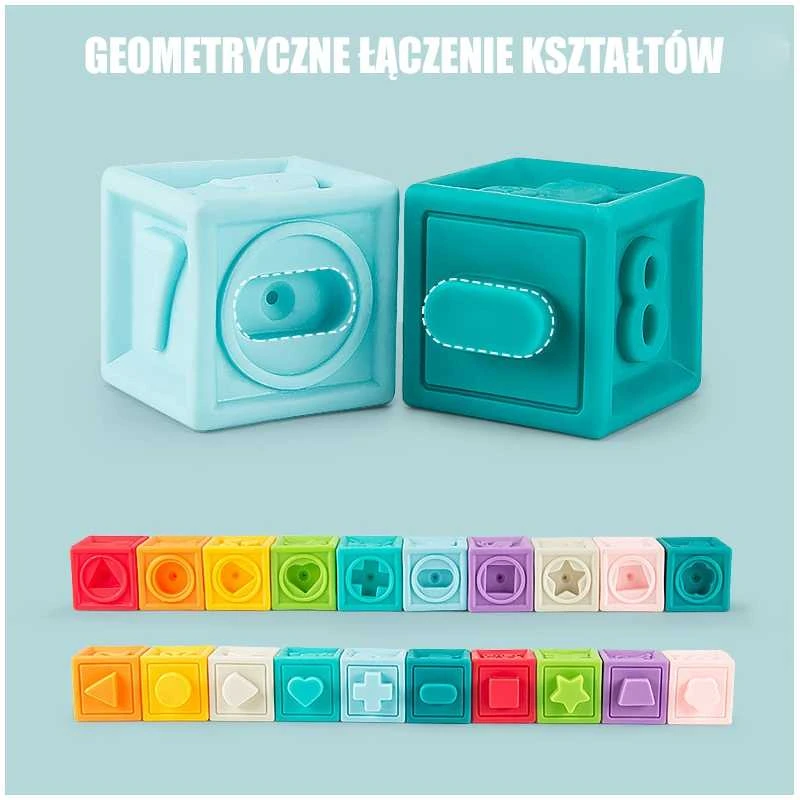WOOPIE BABY kūdikių sensorinė edukacinė kaladėlių dėlionė 20 vnt