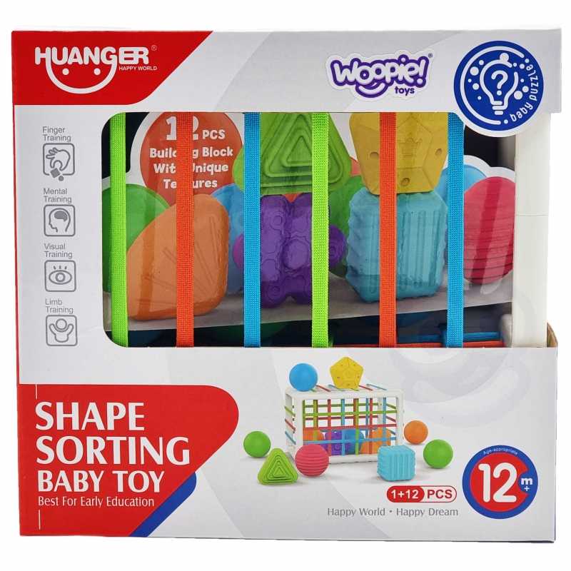 Woopie Baby WOOPIE Edukacinis Kubas Senso 13 Elementų Spalvingi Konstruktoriai
