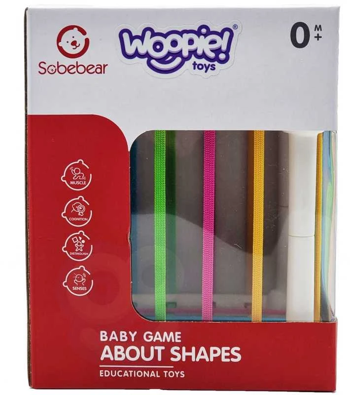 Woopie Baby WOOPIE Žaislas Elastingas Jautrumo Kubas Su Gyvūnais + Barška 7 vnt.
