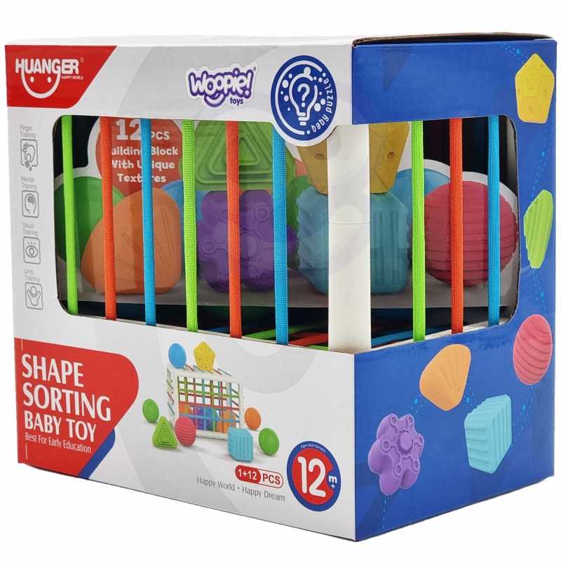 Woopie Baby WOOPIE Edukacinis Kubas Senso 13 Elementų Spalvingi Konstruktoriai