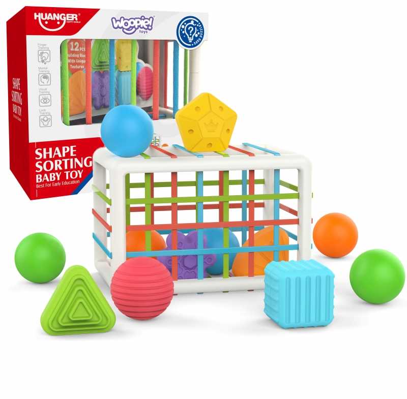 Woopie Baby WOOPIE Edukacinis Kubas Senso 13 Elementų Spalvingi Konstruktoriai