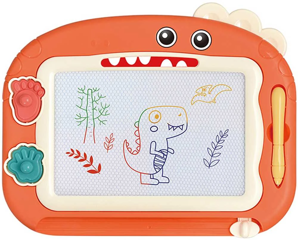 Spalvota magnetinė piešimo lenta su dino spaudukais WOOPIE