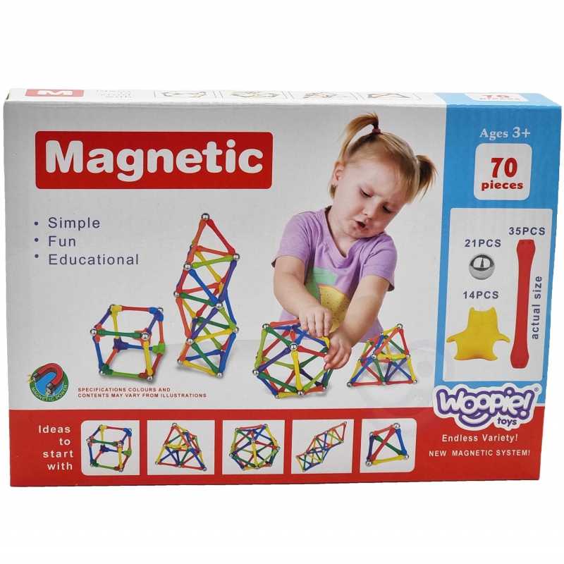 WOOPIE Magnetiniai Blokai Kūrybiniai 70 el.