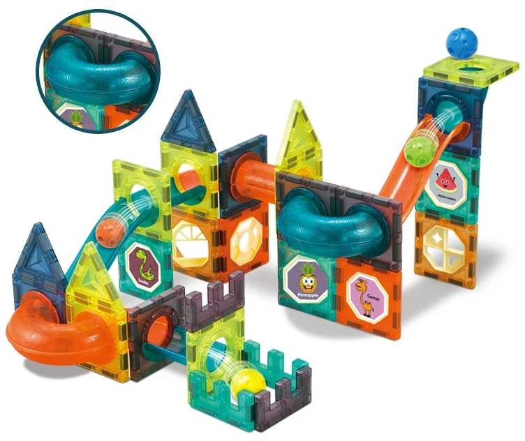 Magnetinis konstruktorius WOOPIE šviečiantis rutuliuko trasa 75vnt