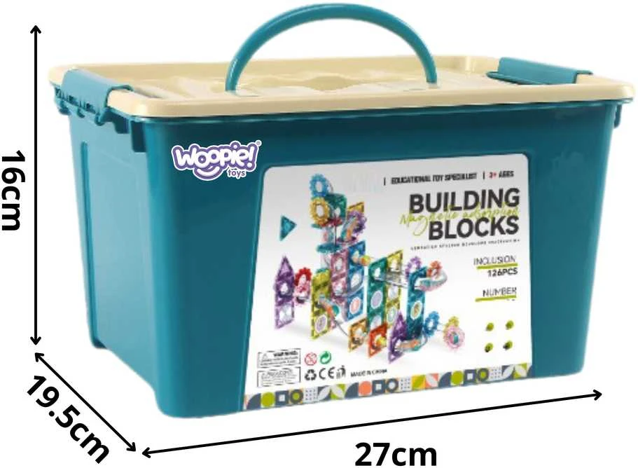 WOOPIE Magnetiniai konstruktoriaus blokeliai 3D 126vnt