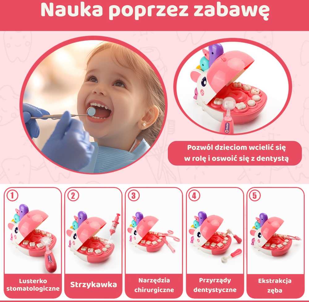 Mažojo Dantisto rinkinys Vienaragio galva Woopie