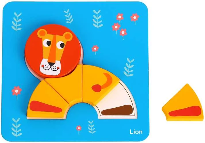 Medinė dėlionė Gyvūnėliai Montessori FSC Woopie Žalias