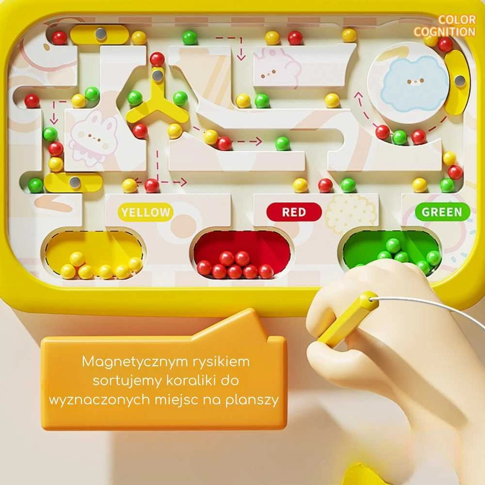 Magnetinė Montessori lavinamoji lenta su labirintu Krabas Woopie oranžinė