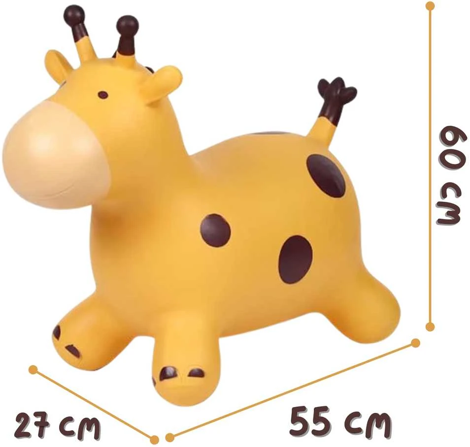 Woopie Šokinėjantis Girafo Guminis Žaislas Geltonas + Pompą