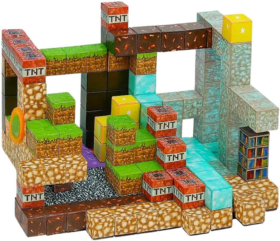 WOOPIE Švietimo Žaislai 3D Magnetiniai Kubo Blokai 63 vnt.