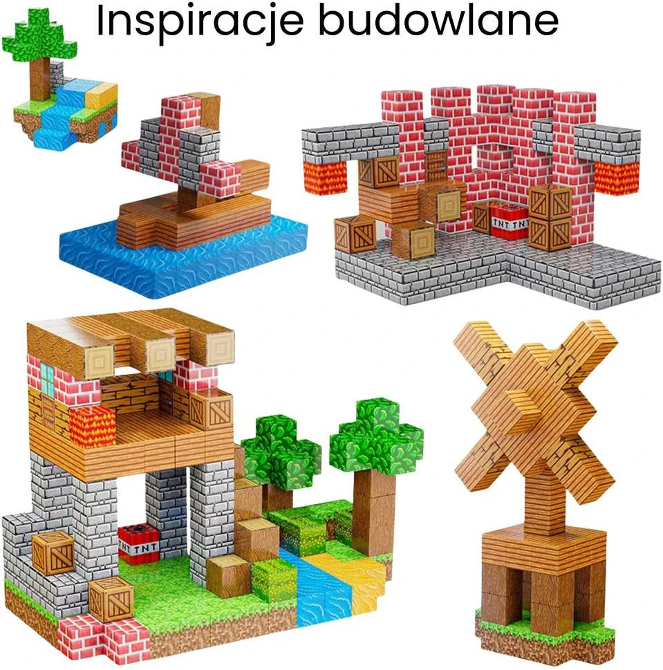 WOOPIE Švietimo Žaislai 3D Magnetiniai Kubo Blokai 63 vnt.