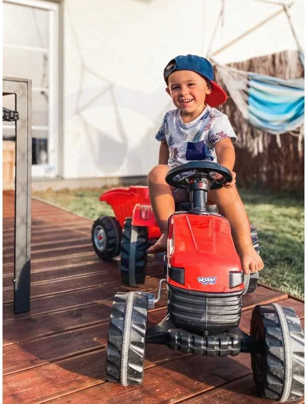 Woopie Pedalinė Traktorius Farmer GoTrac MAXI su Priekaba