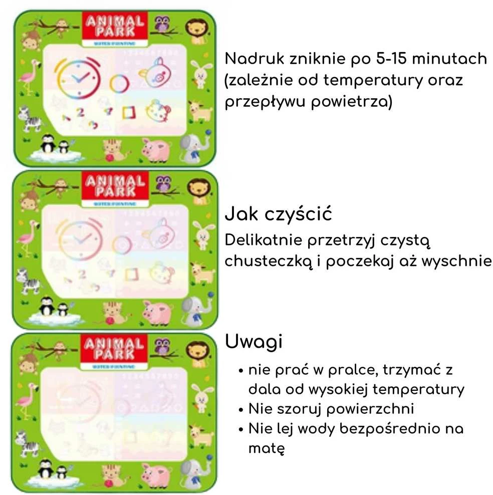 Vandens piešimo kilimėlis Animal Park 2in1 WOOPIE