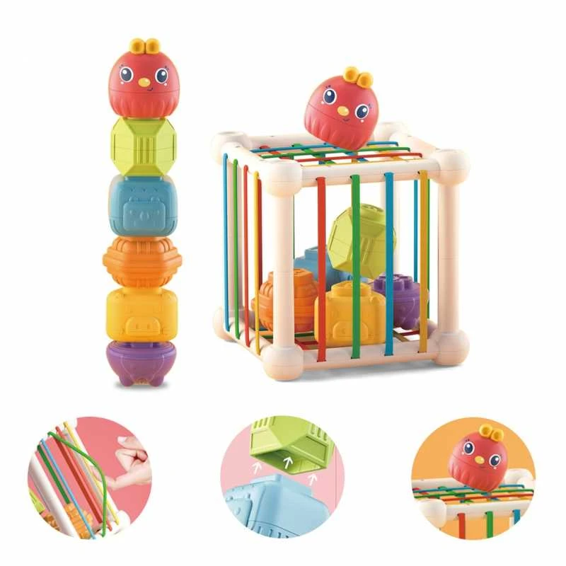 Woopie Baby WOOPIE 44312 Lankstus sensorinių kubų rūšiavimo įrenginys 7 vnt.