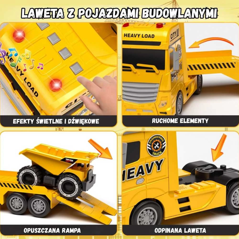 Woopie Žaislas Statybų Automobiliai su Priekaba