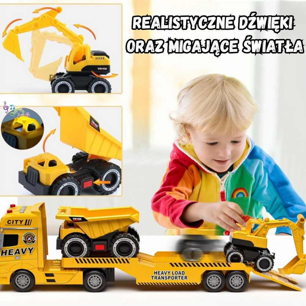 Woopie Žaislas Statybų Automobiliai su Priekaba