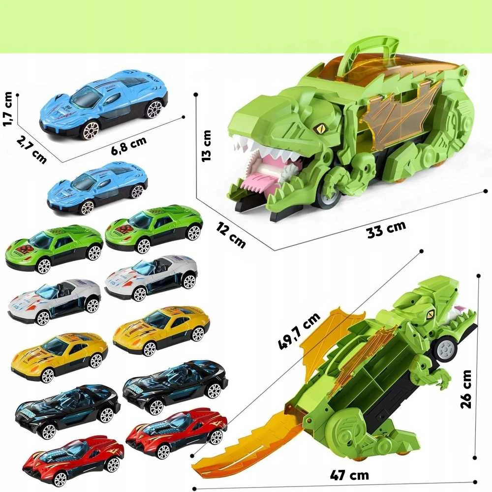 Woopie Žaislinis rinkinys: Dinosaūras ir automobilių trasa
