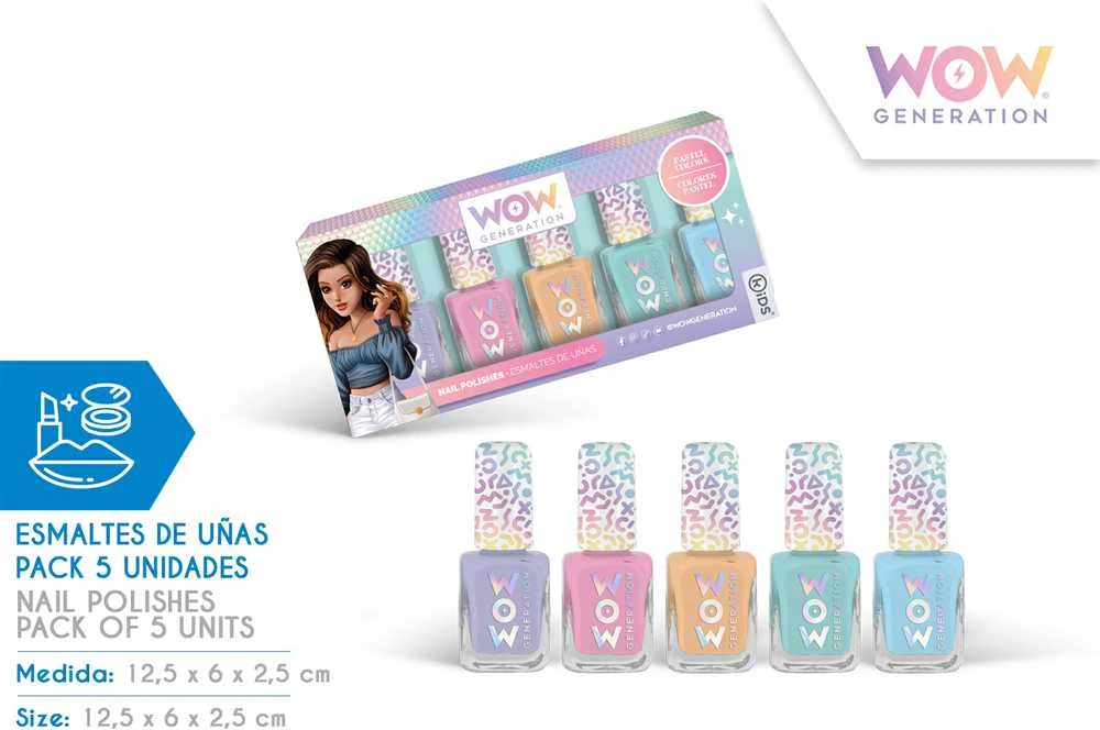 Kids Licensing Wow kartos nagų lako mergaitėms 5 kūriniai
