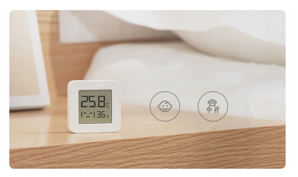 Jutiklis Xiaomi Mi Temperature and Humidity Monitor 2, baltas