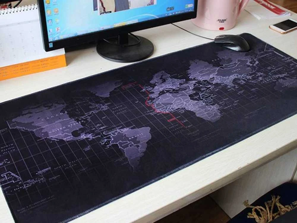 Verk Kompiuterinė pelės kilimėlis su pasaulio žemėlapiu 90x40 cm