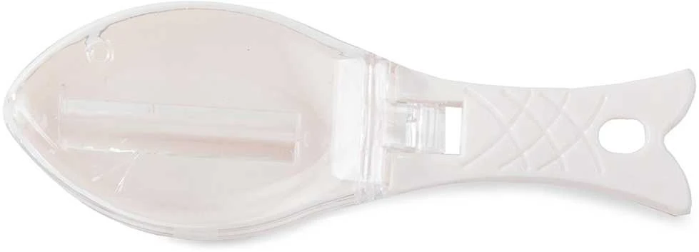 Žuvų skustukas su konteineriu 15,5 cm baltas