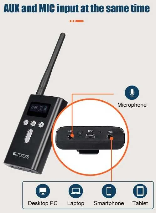 Bevielė gido sistema - 30 vartotojų Retekess T130S T131S Tour Audio Systems for Tourism with Charging Case