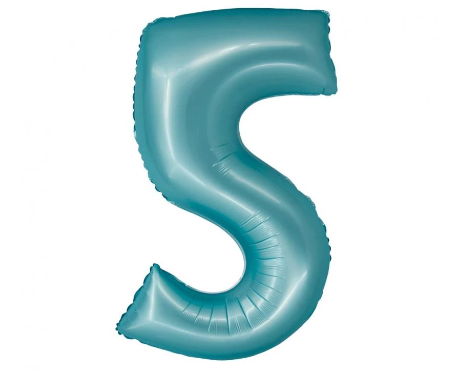 GoDan Folinis balionas skaičius “5” melsvos spalvos