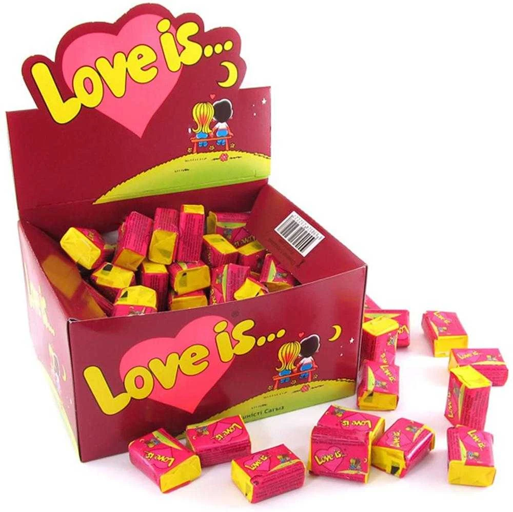 Kokosų - ananasų skonio kramtoma guma "LOVE IS..." (100vnt.) (Kopija)