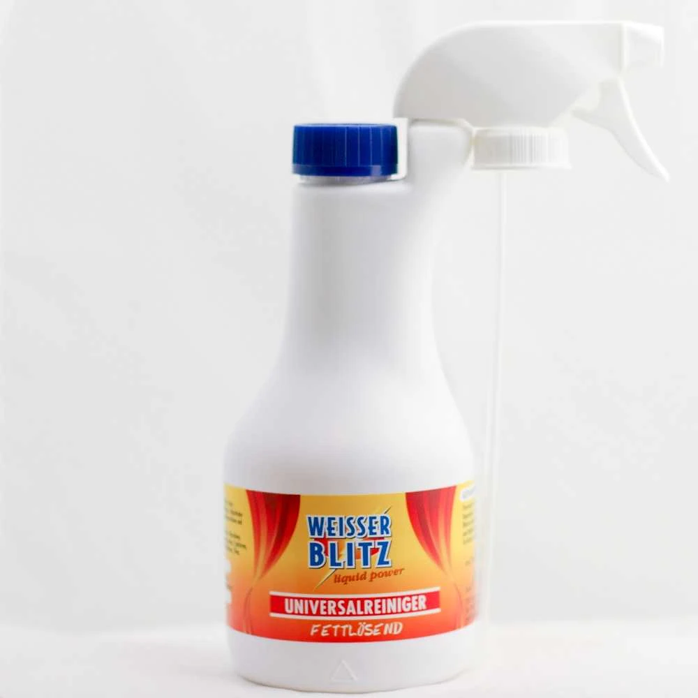 Stolz Universalus skystas valiklis WEISSER BLITZ, tirpinantis riebalus, gartraukių filtrams, su purkštuvu komplekte, 500ml