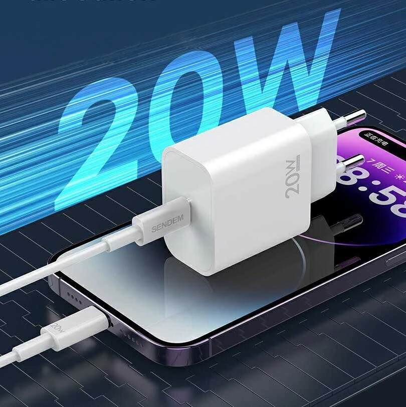 SENDEM OG73 USB-C+C2C PD 20W, baltas
