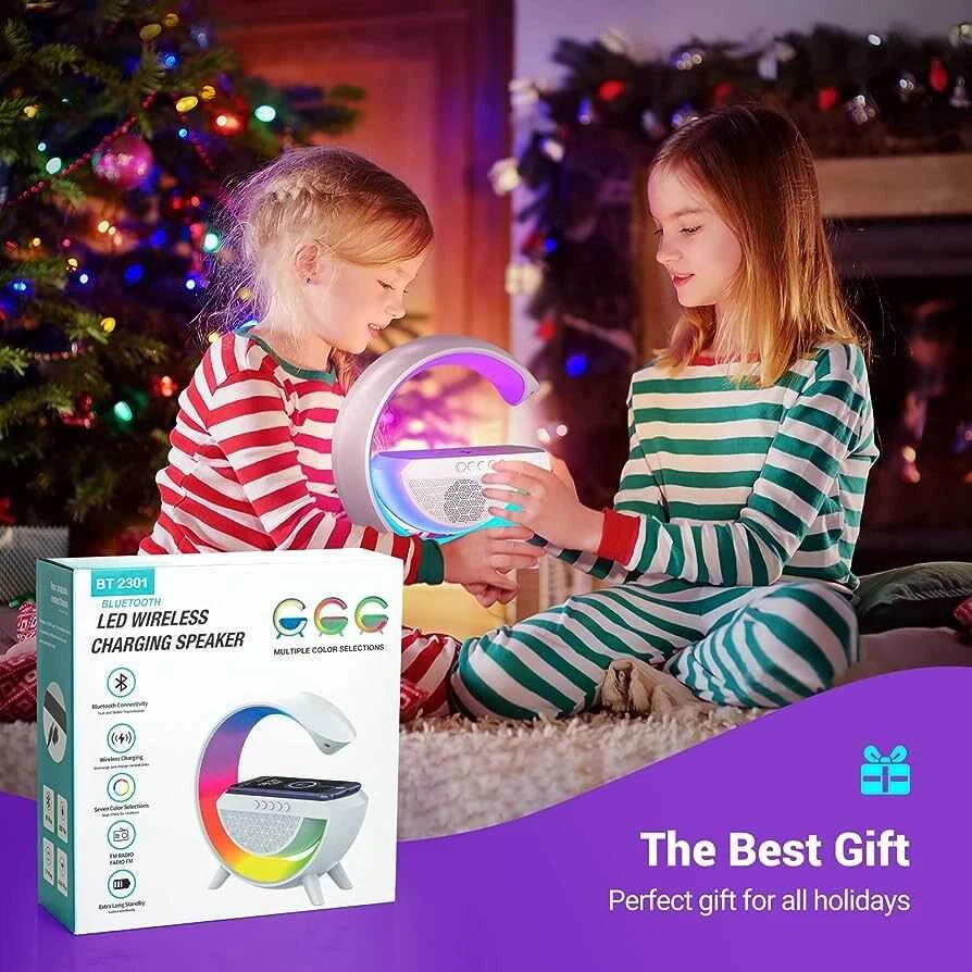 3in1 5W Garso kolonėlė su RGB apšvietimu ir belaidžiu įkrovimu
