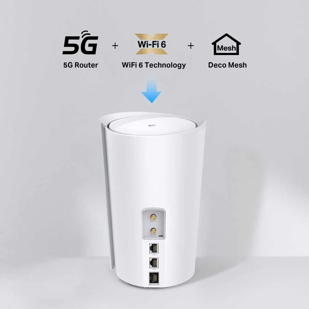 Maršrutizatorius TP-Link 5G AX3000 Whole Home Mesh Wi-Fi 6 Maršrutizatorius, Build-In 5G Modem, Baltas, Internal, Mesh system, 230 m², Dual-band (2.4 GHz / 5 GHz), Wi-Fi 6 (802.11ax )