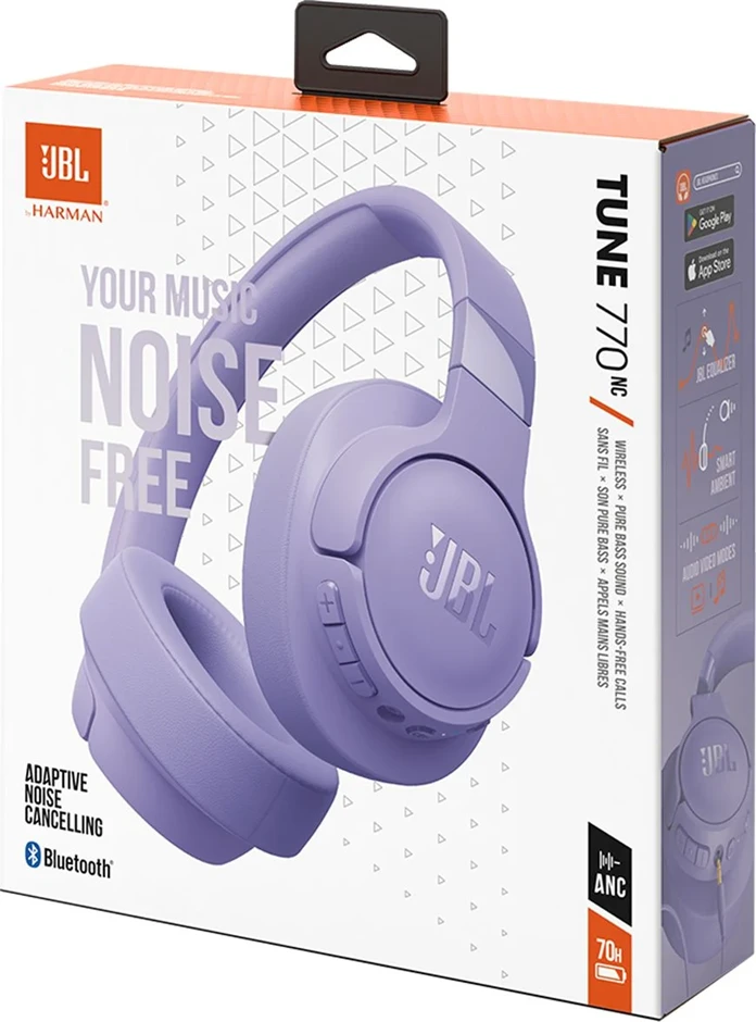 JBL Tune 770 NC belaidės ausinės, Violetinės spalvos
