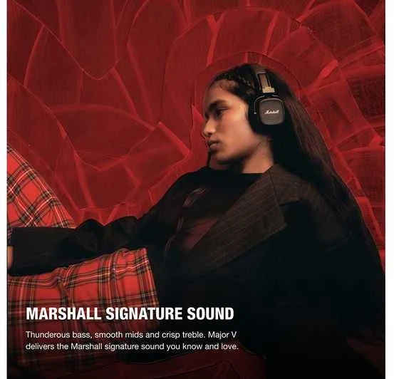 Ausinės Marshall Major V, Juodos spalvos