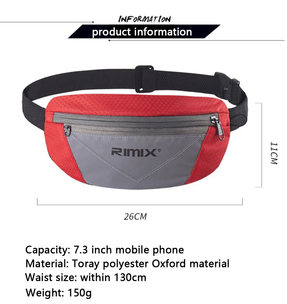 RIMIX RM0003 sportinis bėgimo diržas, raudonas aprašymas - Prekės nuotrauka